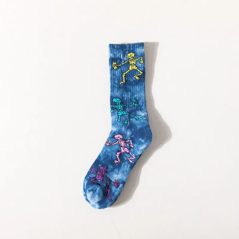 Tie-Dye Skull Socks