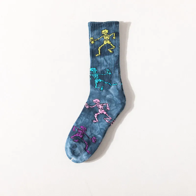 Tie-Dye Skull Socks