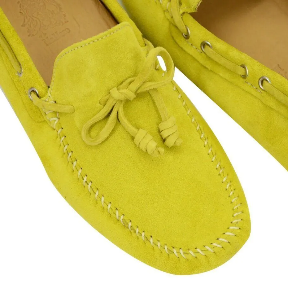 Yellow Sergio Suede Driving Loafer Slip On Shoe