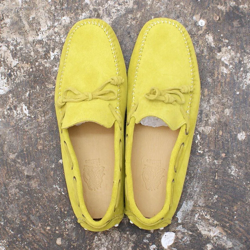 Yellow Sergio Suede Driving Loafer Slip On Shoe